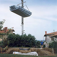 Namestitev bazena z dvigalom